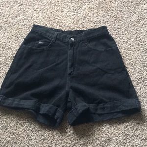 Vintage Black High Waist Riders Denim Shorts